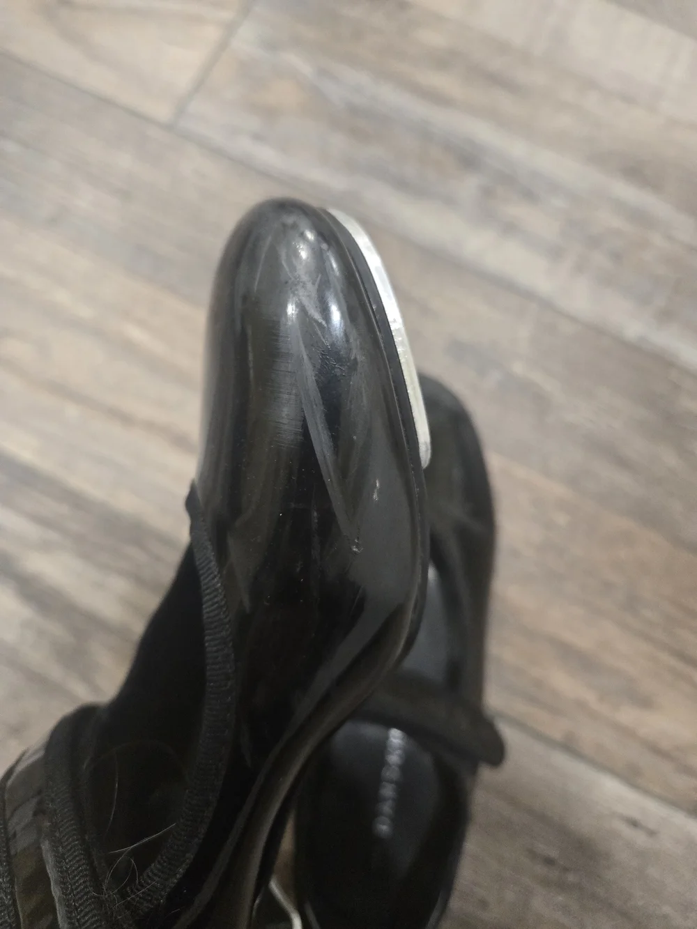 Danskin Size 1 Girls Black Patent Mary Jane Flats Tap Shoes For Dance Recital